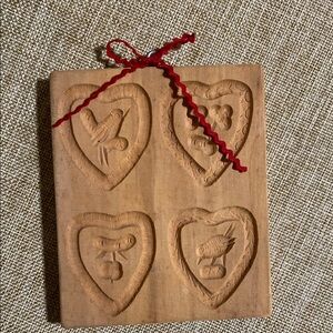 Wooden Heart-Shaped Cookie Mold